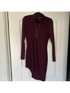 IVY PARK | Dresses | Ivy Park X Adidas Asymmetrical Long Sleeve Dress Maroon  Size Medium Quarterzip